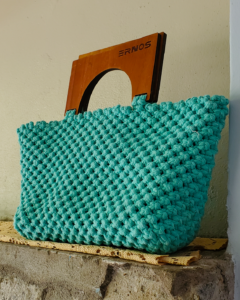 Ocean Breeze: Bold Turquoise Macrame Tote