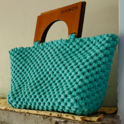 Ocean Breeze: Bold Turquoise Macrame Tote