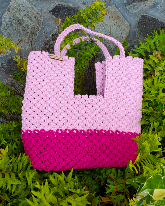 Pretty in Pink: Two-Tone Macrame Tote